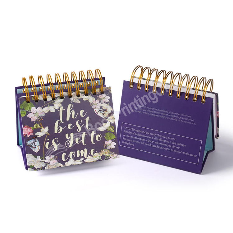 spiral desk calendar