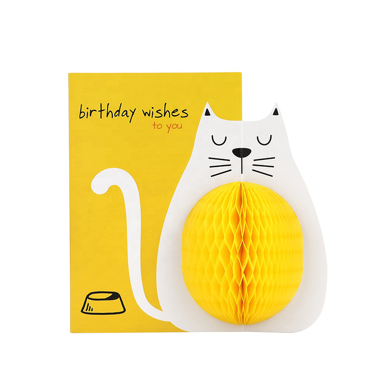 Custom Fun Kids Handmade Honeycomb Design 3D Happy Birthday Card Printing