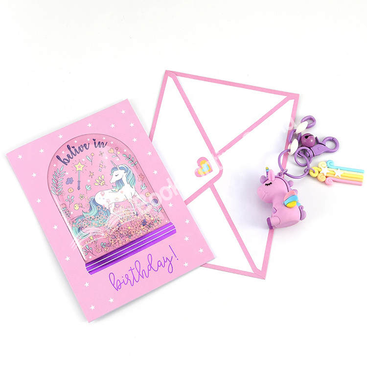 Luxurious Unicorn Happy Birthday Card Printing For Kids Fun 3d Handmade Card Printing