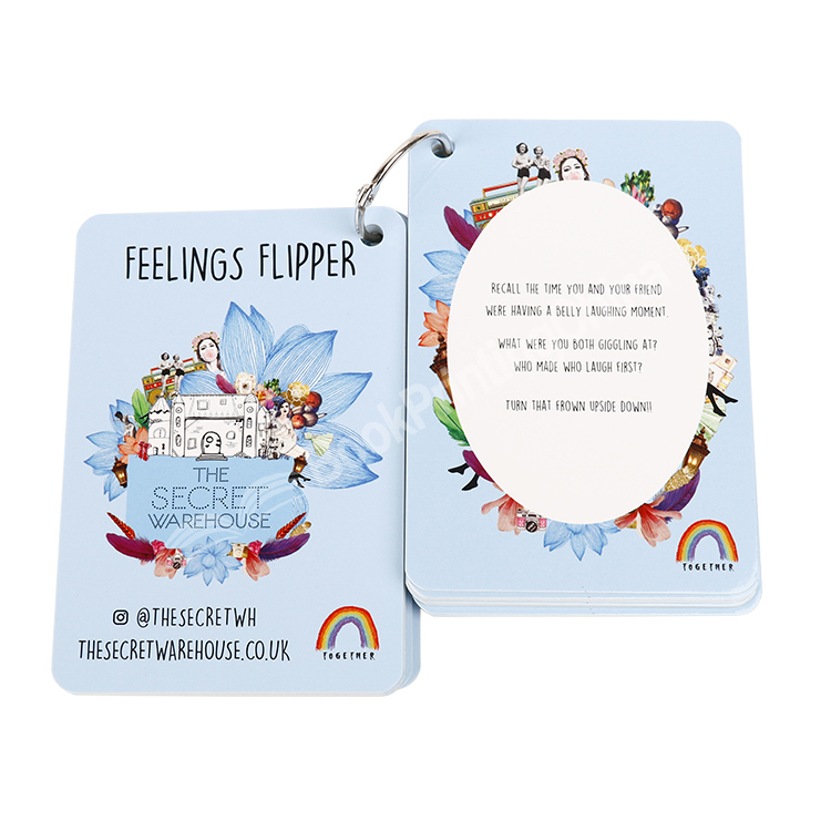 Customized With Iron Rings Kids Educational Learning Flash Card Printing