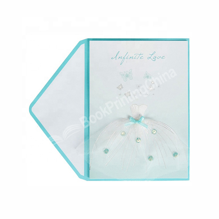 Bridal Dress Handmade Wedding Cards,Best Seller Infinite Love Greeting Cards for Wedding