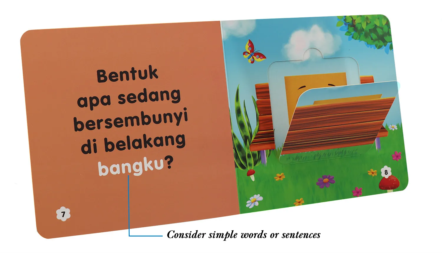 board books are designed with simple words and sentences