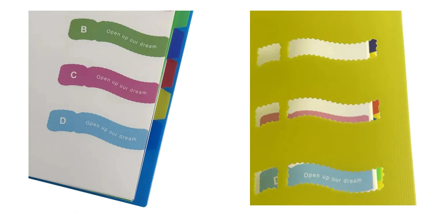 die-cut perforations die-cut perforations