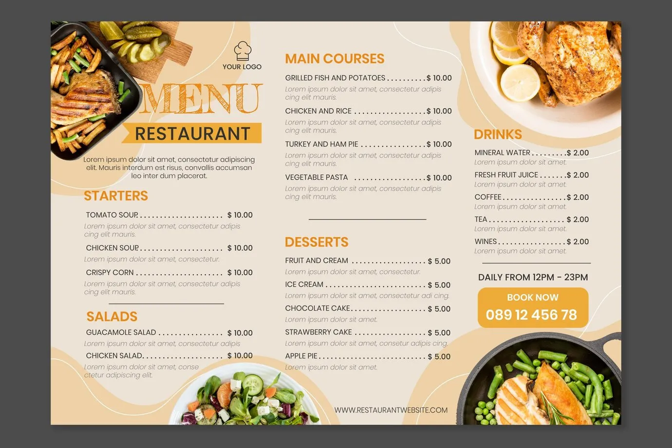 restaurant menu