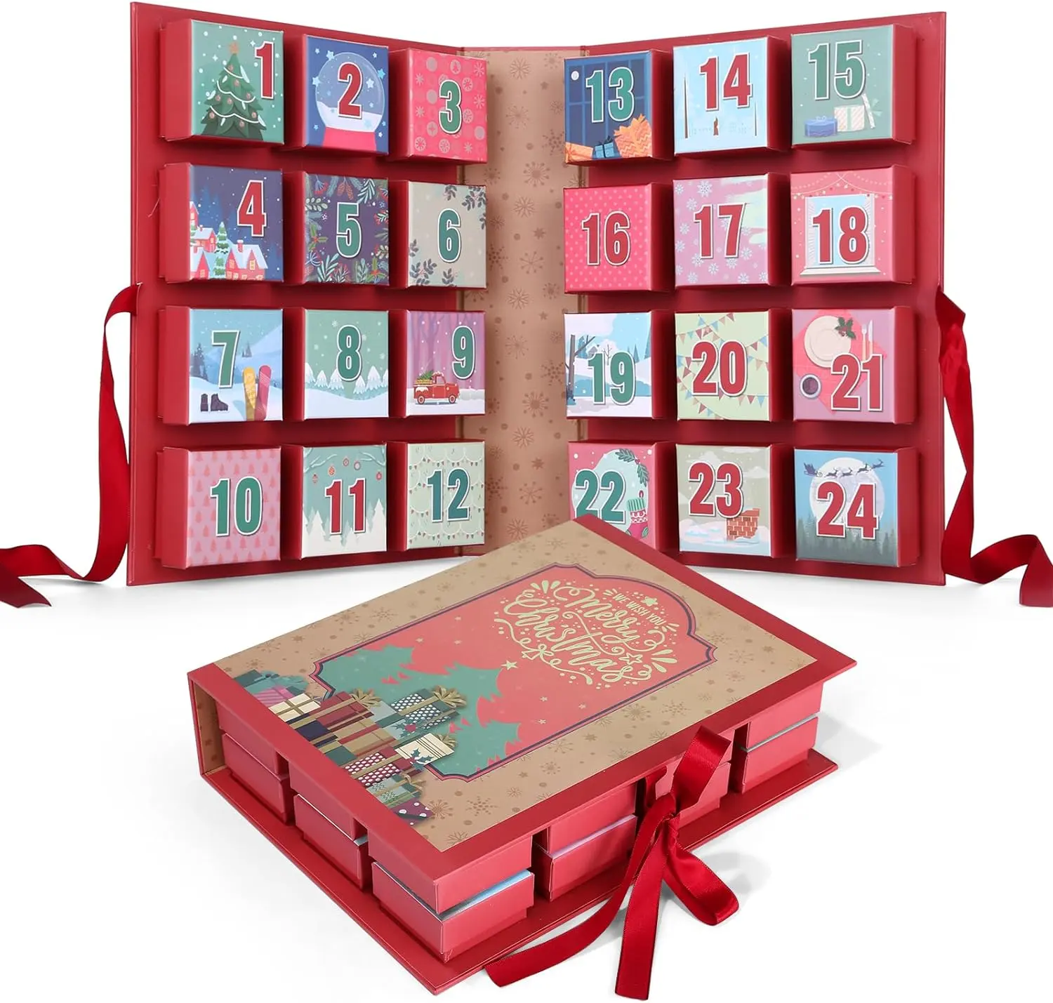 custom book shaped advent calendar
