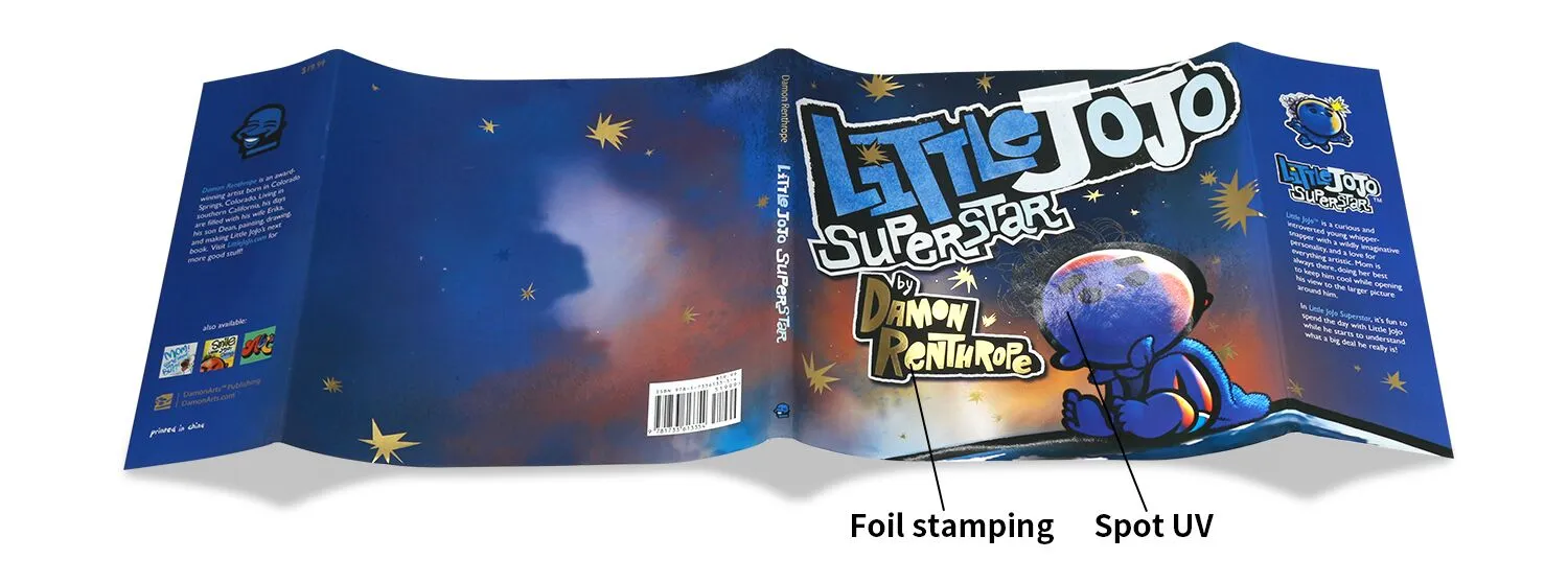 dust jack with foil stamping and spot uv