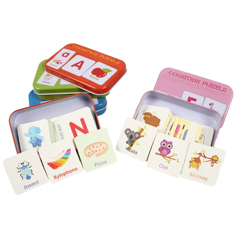 flash card with tin box
