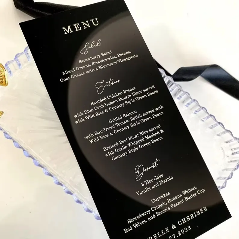 wedding menu printing