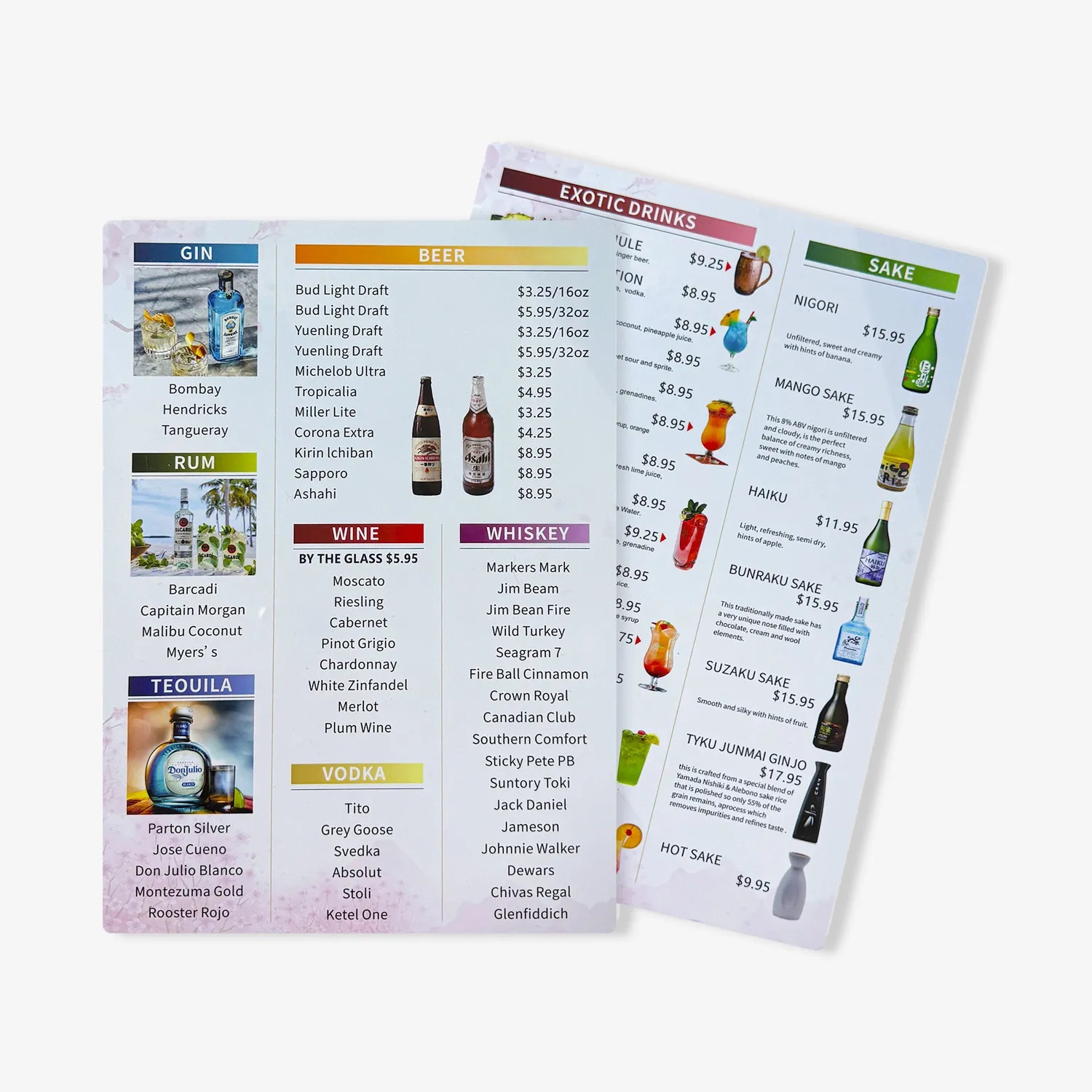 menu card printing online