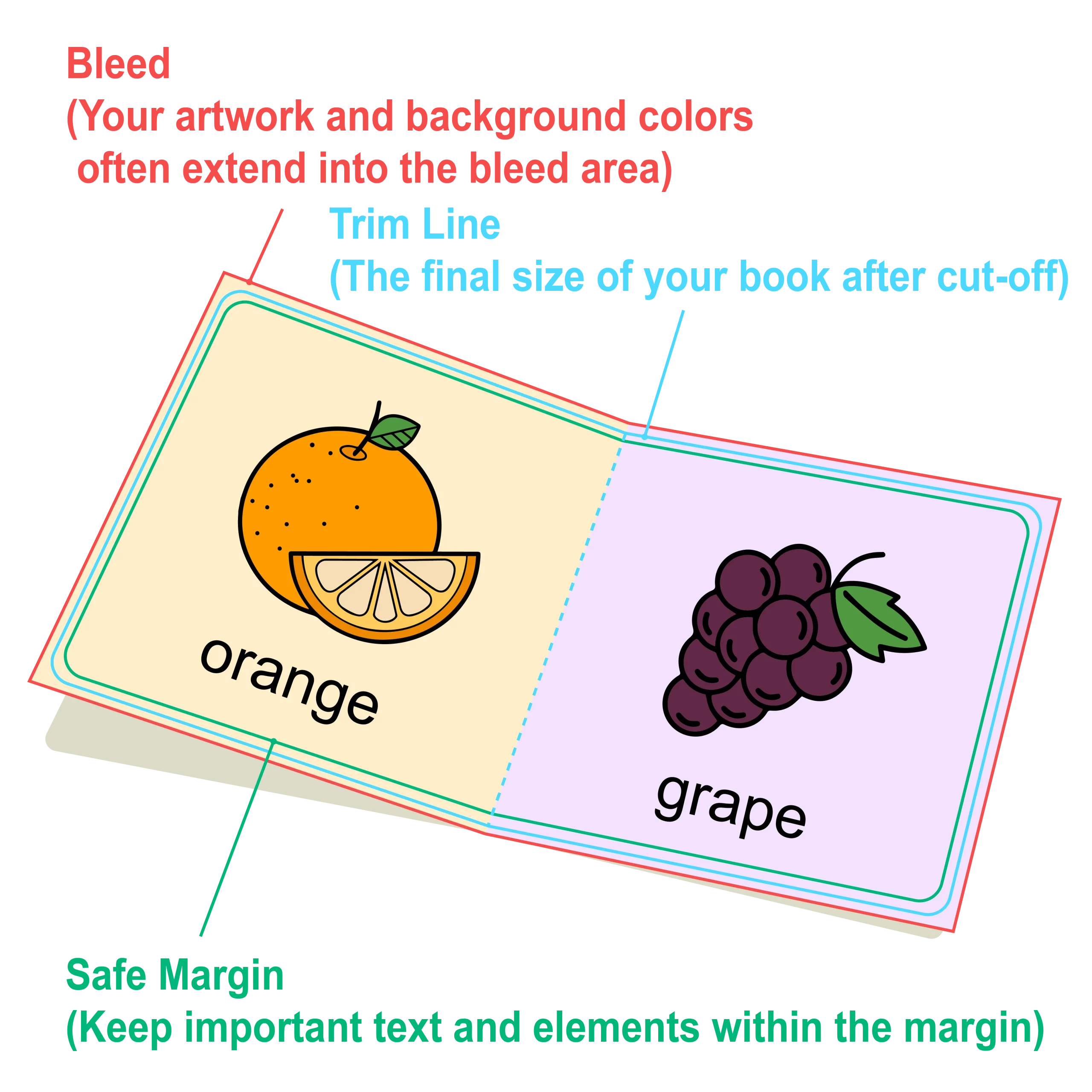 bleed and safe margin-