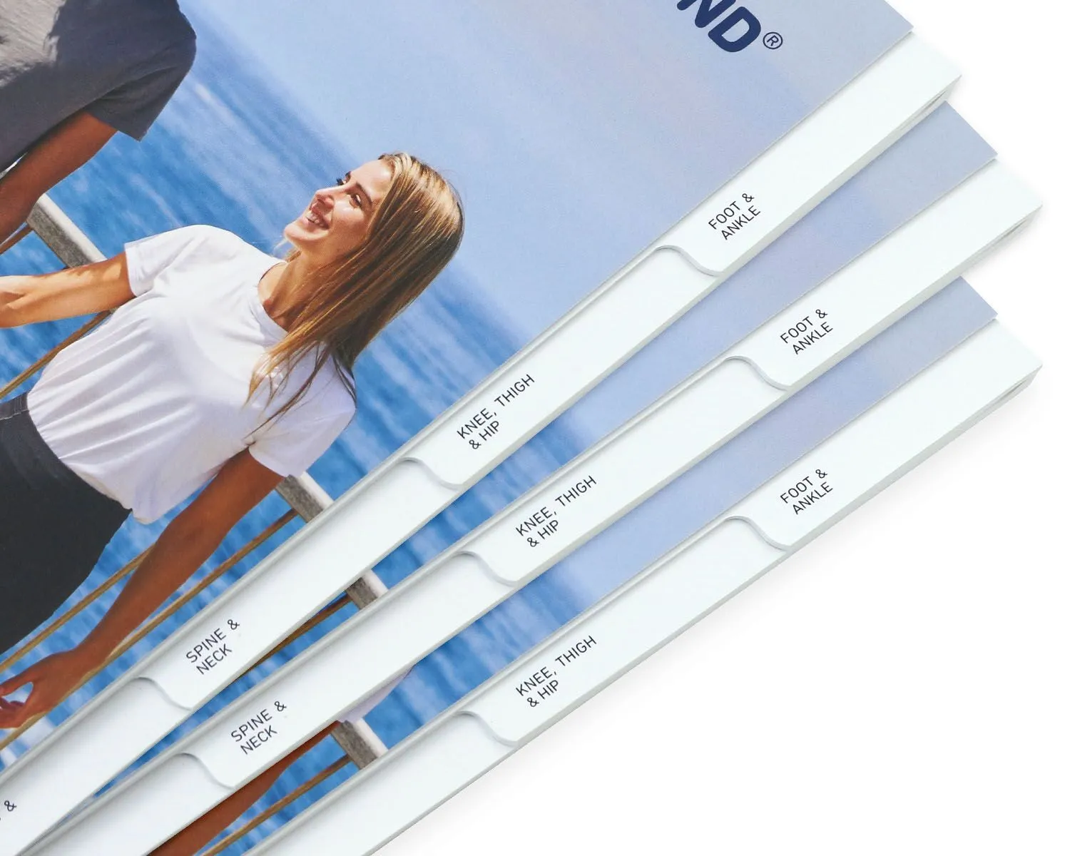 catalog with tab dividers