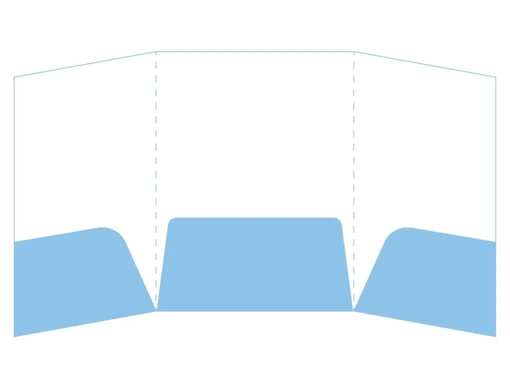 tri fold folder with three pockets