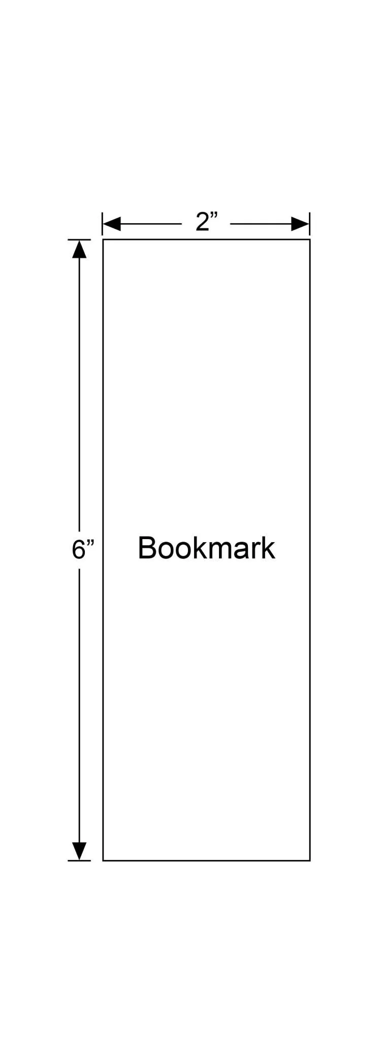 2 x 6 in bookmark