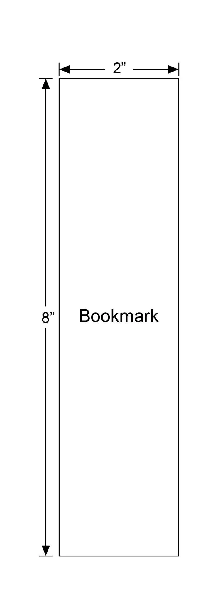 2 x 8 in bookmark