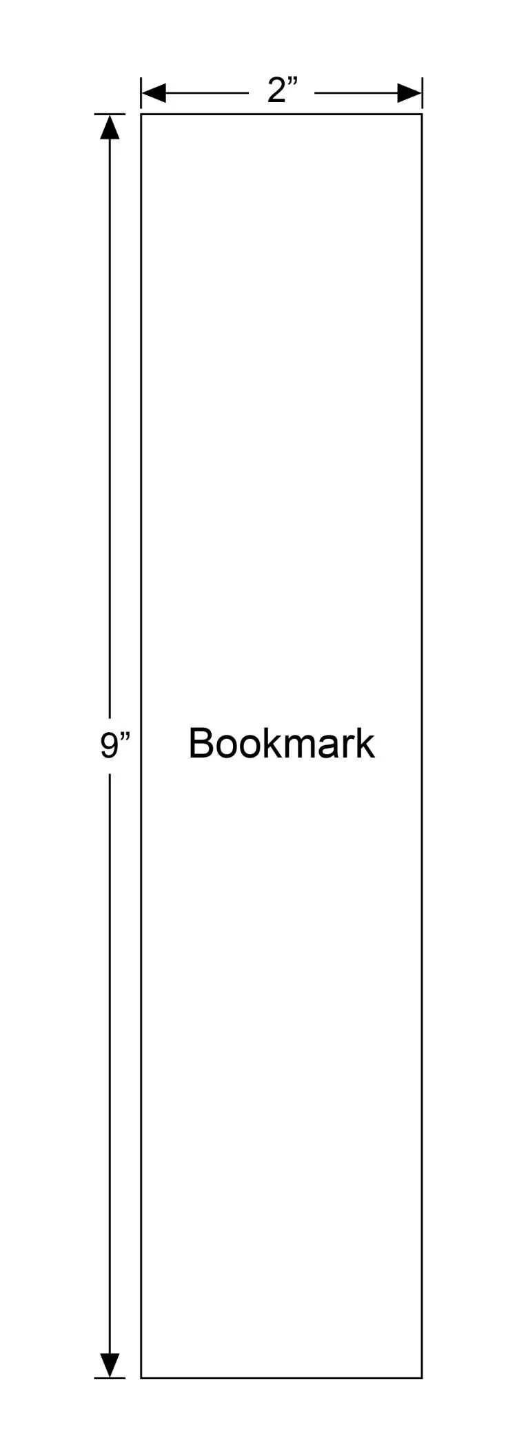 2 x 9 in bookmark