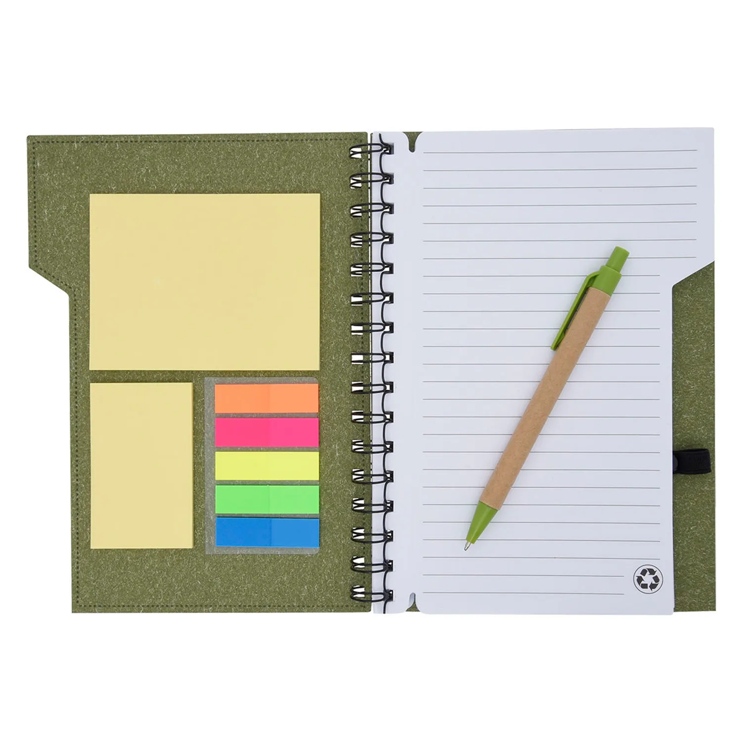 notebook with sticky note pads