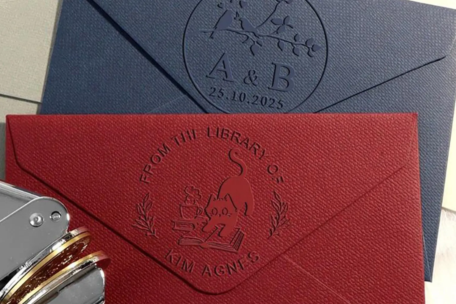 textured paper envelope