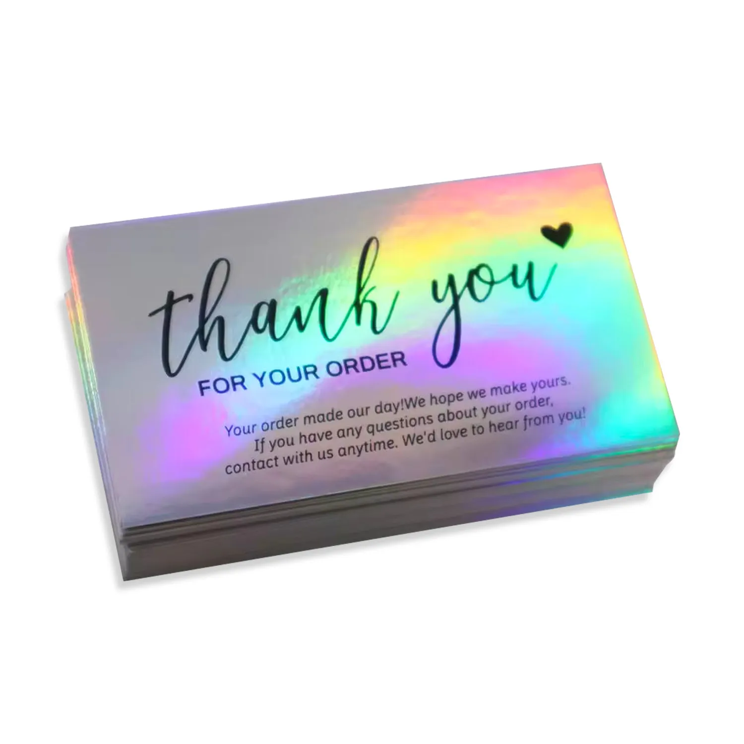 holographic thank you card