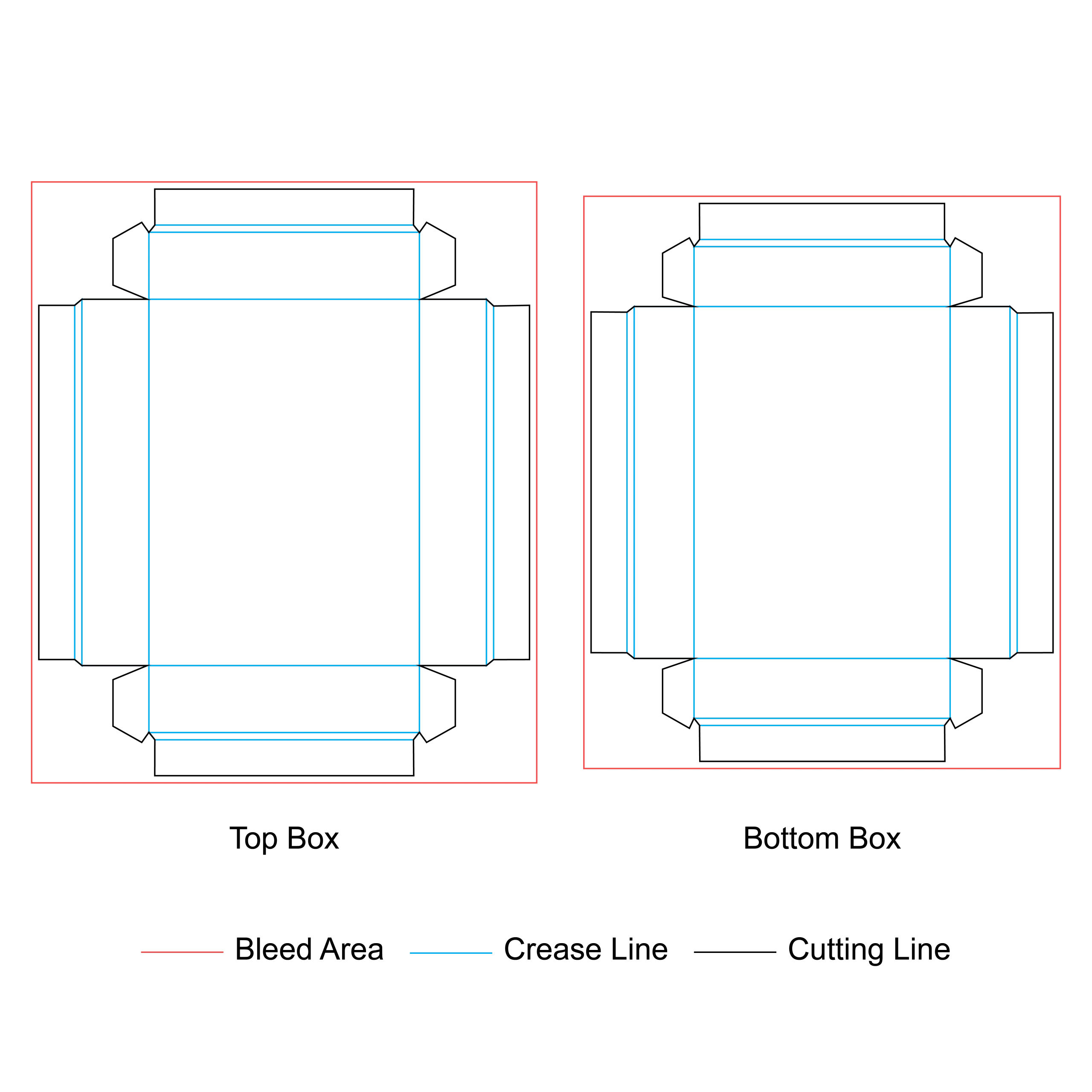 rigid box dieline templete