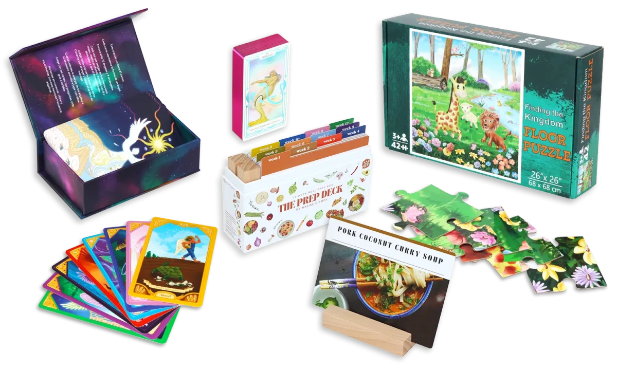 custom card deck and jigsaw puzzle